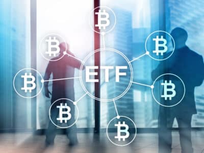 Bitcoin ETF cryptocurrency trading and investment concept