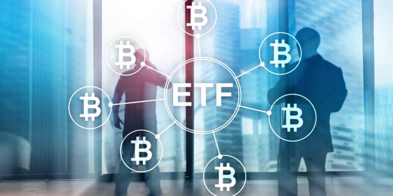 Bitcoin ETF cryptocurrency trading and investment concept