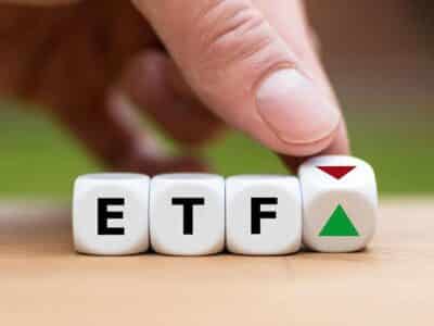 ETF up on wooden cubes