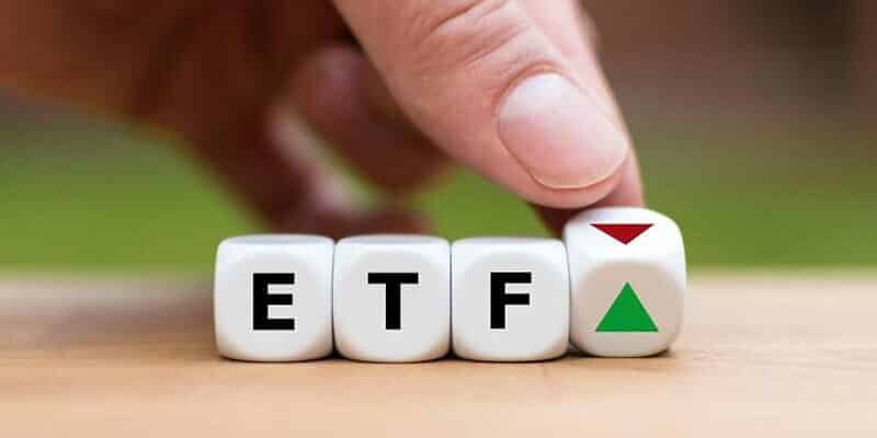 ETF up on wooden cubes