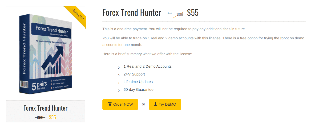 Forex Trend Hunter pricing details
