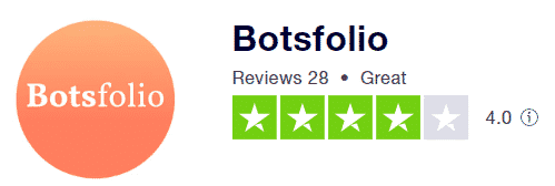 Botsfolio’s rating on Trustpilot