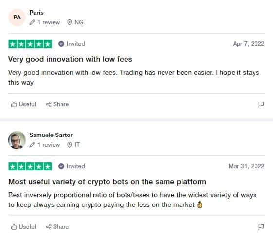 User reviews for Pionex on Trustpilot