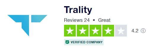 Trality’s rating on Trustpilot