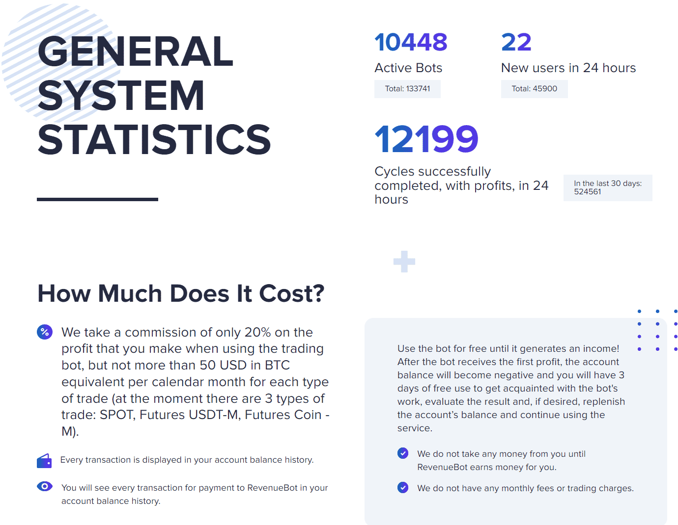 General system stats and the claim that statistical report will be sent to the user